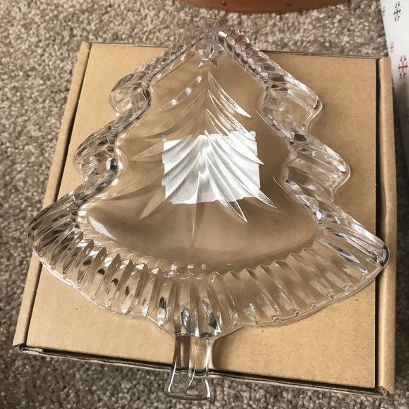 NWT Mikasa Holiday Glass Evergreen Tree 8" Bowl - Picture 5 of 8